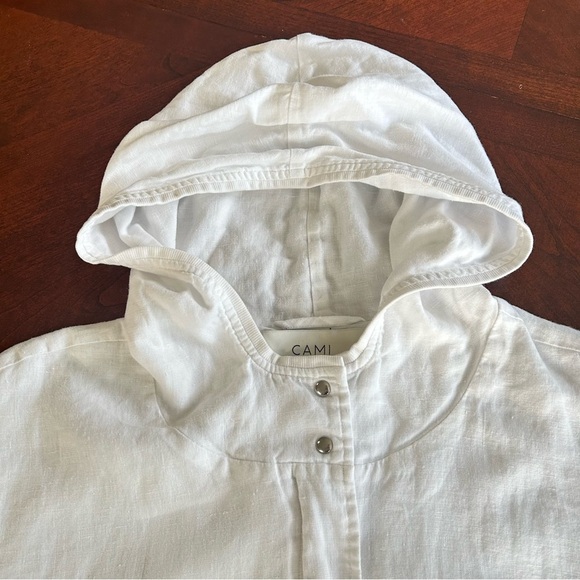 Cami NYC | White Linen Hooded Vest - Picture 6 of 9